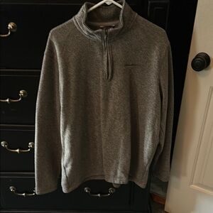 Eddie Bauer Gray Quarter-Zip Pullover